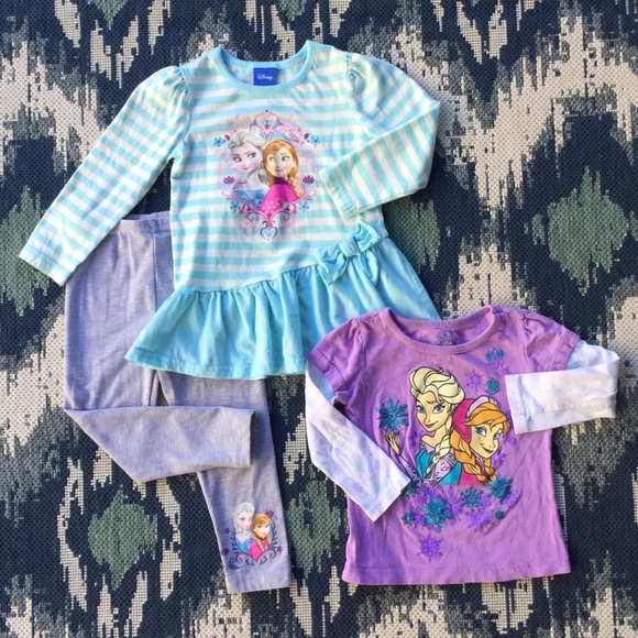 Disney Other - Disney Frozen Girls Sz 2T Outfit/LS Top Bundle❄️💜